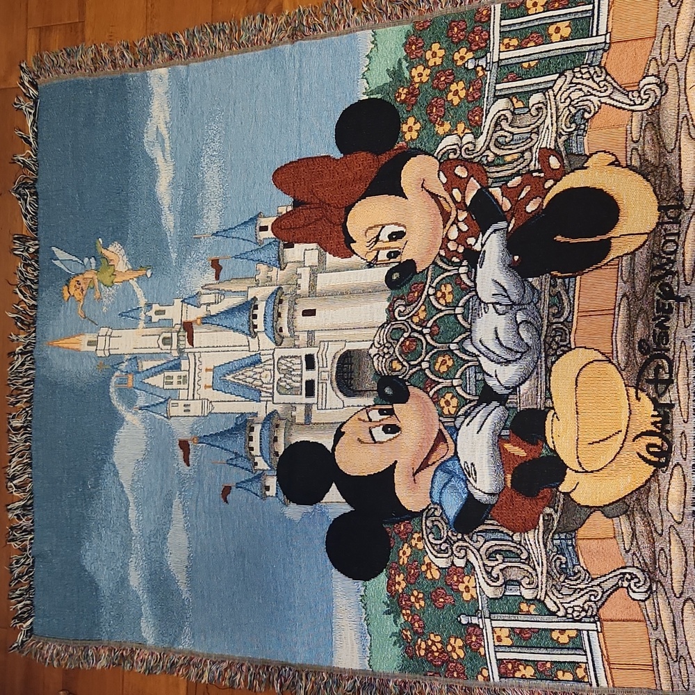 Disney World fringed throw/afghan, like new